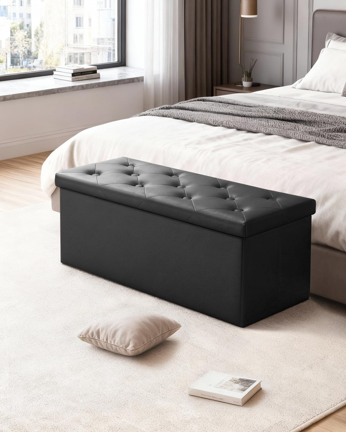 Folding Storage Ottoman Bench