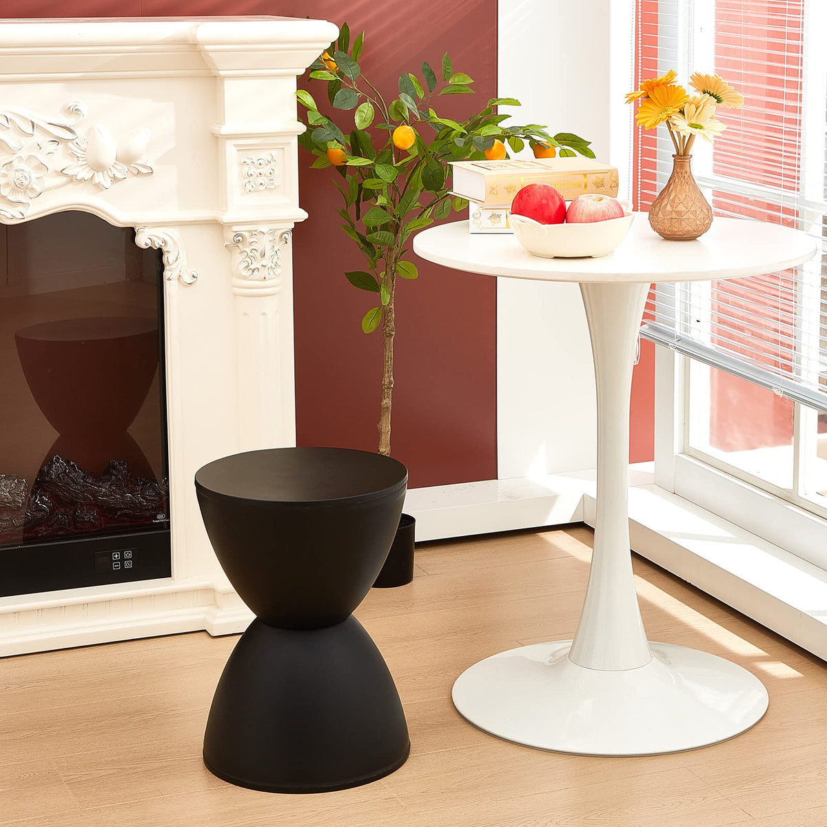 Black Hourglass Side Table