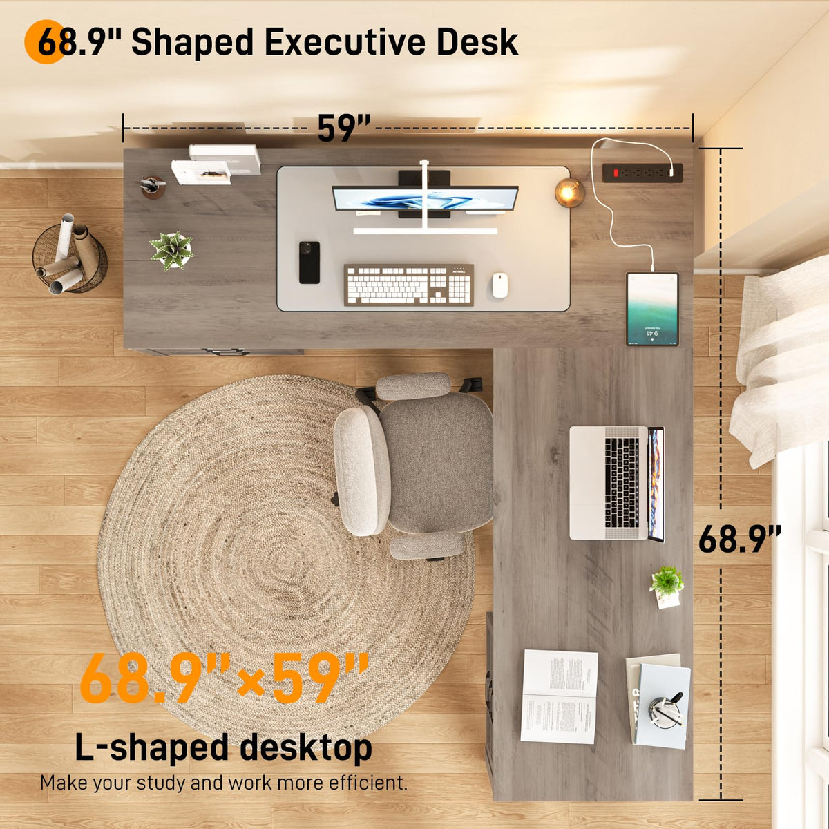 L-Shaped Farmhouse Desk