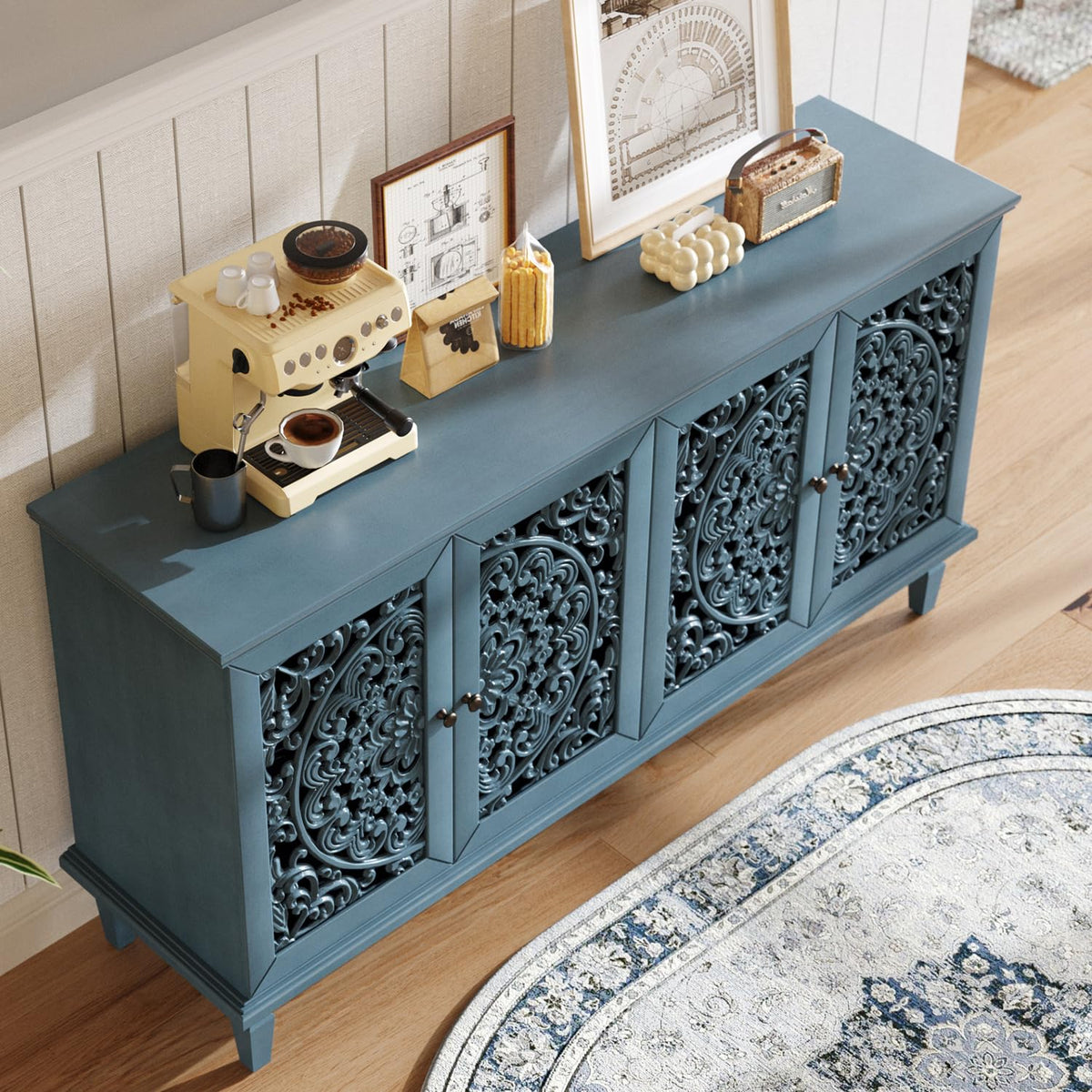 Carved 4-Door Sideboard