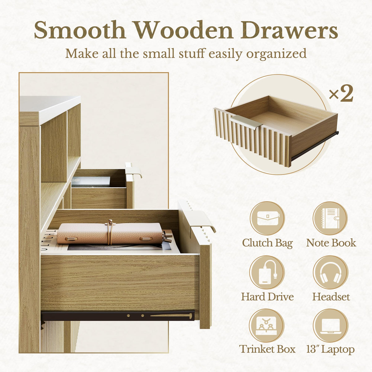 4-Drawer Fluted File Cabinet