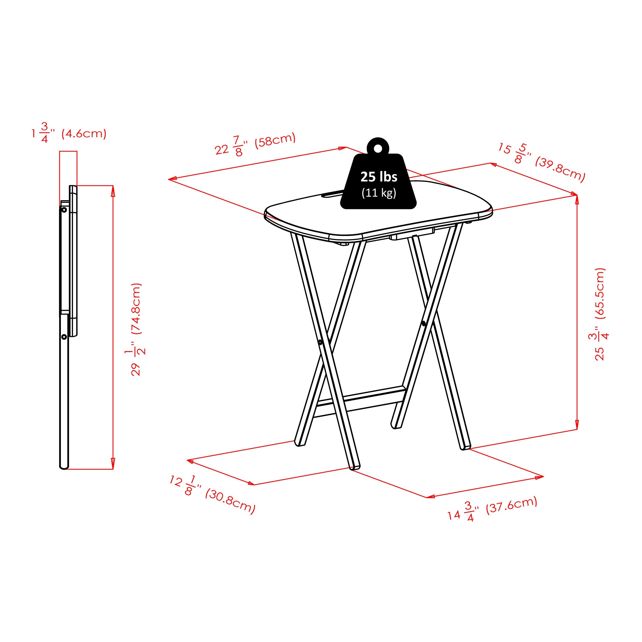 5-Piece Folding Snack Table Set with Storage Stand
