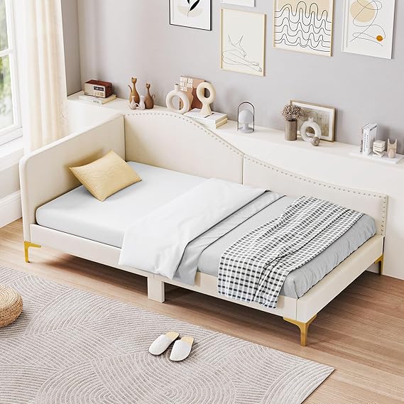 Twin Size Upholstered Daybed with Headboard