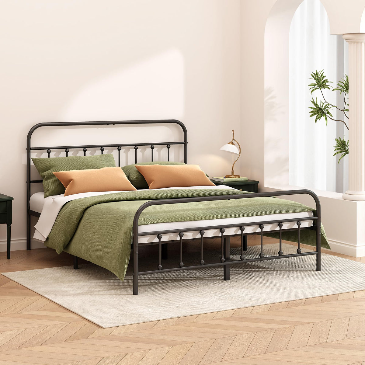 Kujielan Metal Bed Frame Full Size,Easy to Assemble,Black