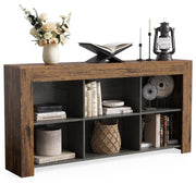 63-Inch Console Table with 6 Storage Cubes