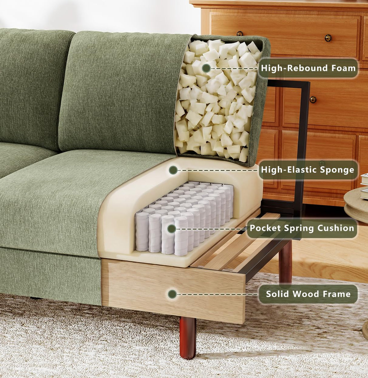 Chenille Loveseat Sofa