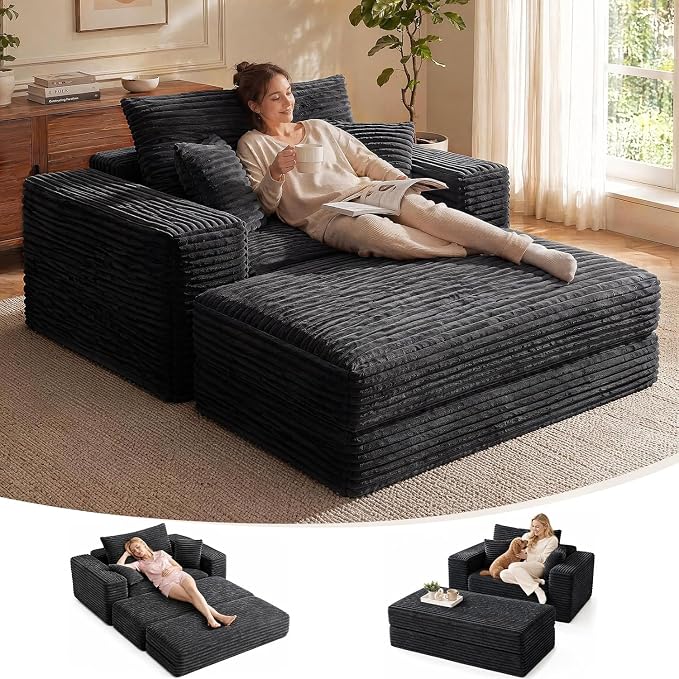 Convertible Corduroy Chaise Lounge