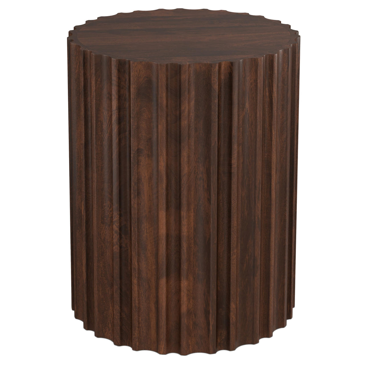 Fluted Mango Wood Side Table