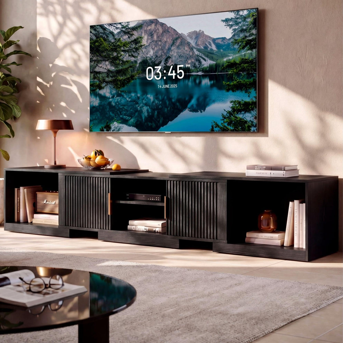 Extendable Fluted TV Stand