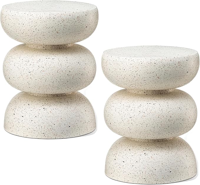 Round MGO Garden Stool & Side Table, 18"H