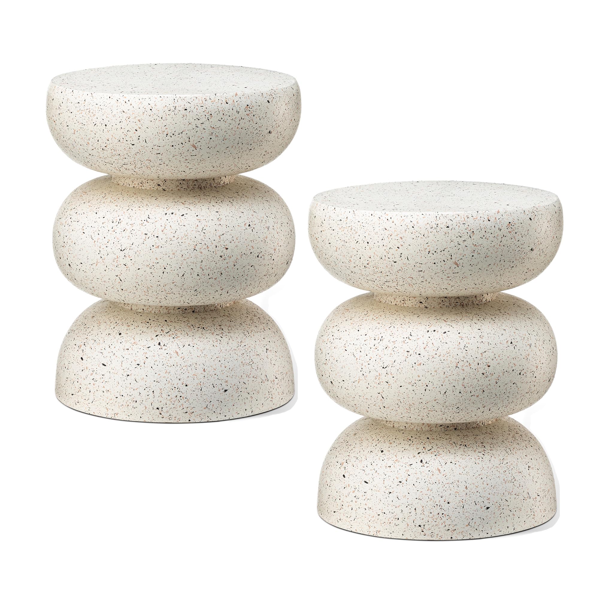 Round Garden Stool Side Table Set of 2