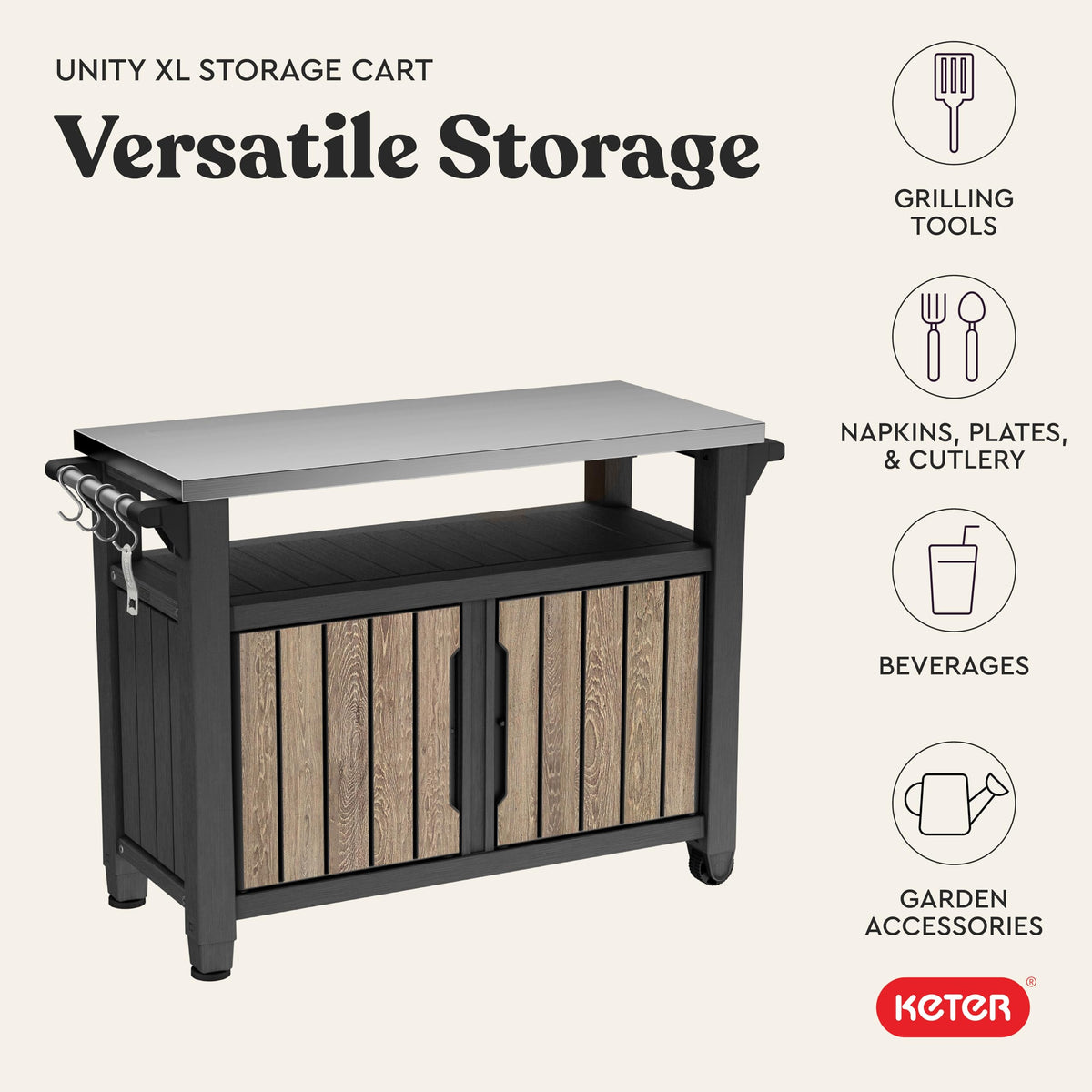 Keter Unity XL Outdoor Entertainment Cart
