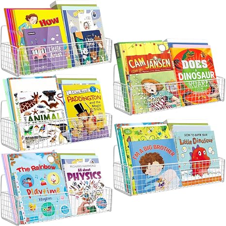 Wall-Mounted Kids Bookshelf Set of 5
