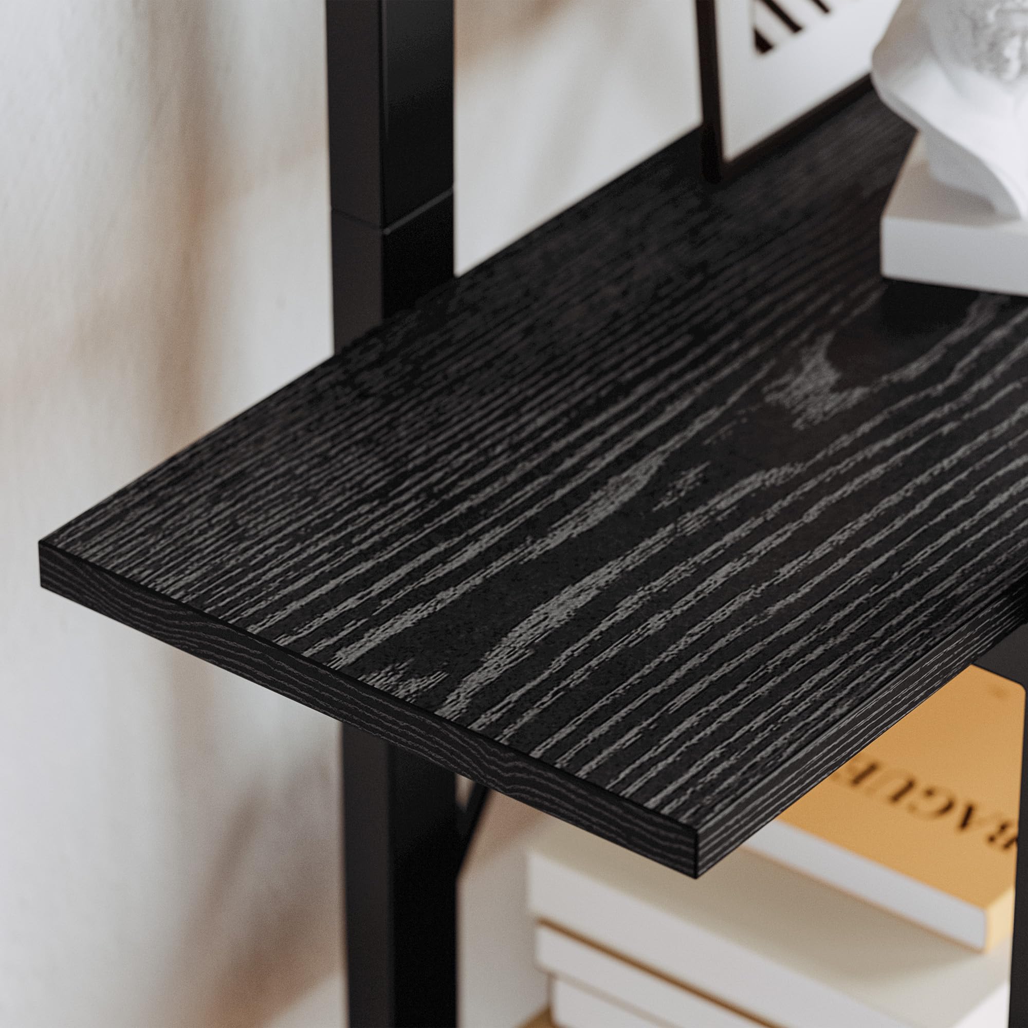 5-Tier Wide Open Bookcase with Metal Frame