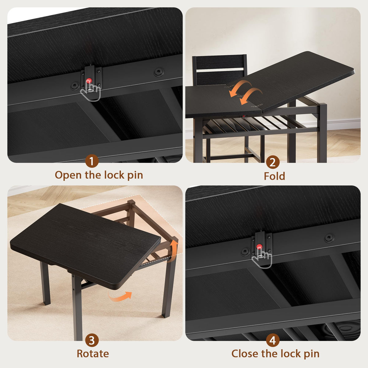 Extendable Dining Table Set for 4