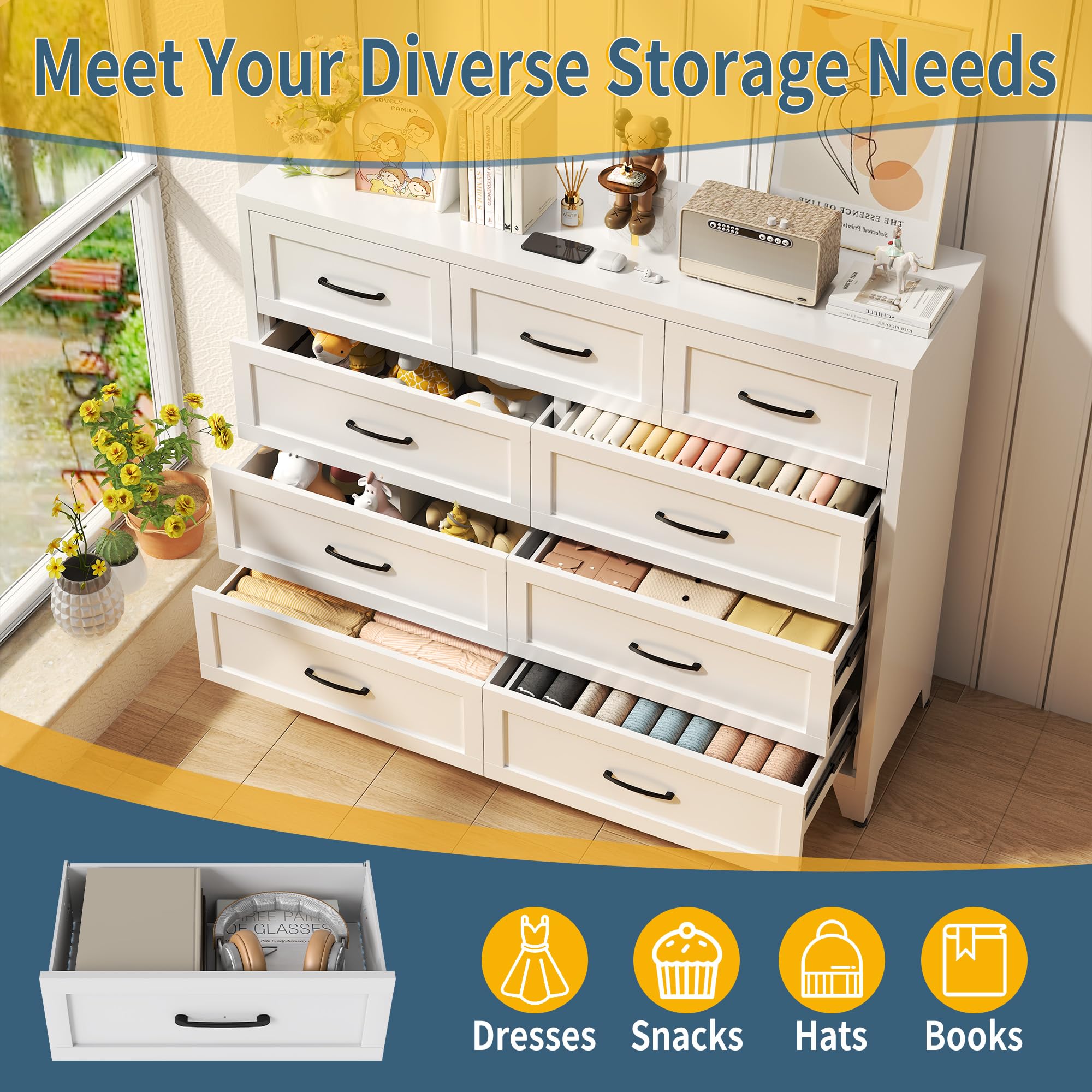Steel Dresser with Drawers