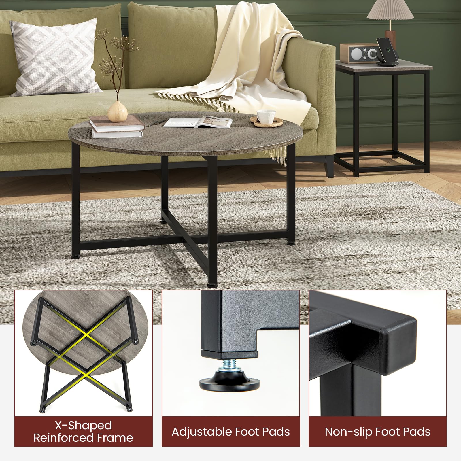 3-Piece Farmhouse Nesting Table Set