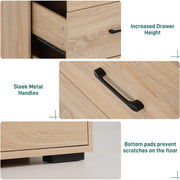 9 Drawers Dresser for Bedroom, 63" Wood Dresser with Power Outlet, LED Lights and Deep Drawers, Wide Chest of Drawers, Modern Minimalist Closet Dressers for Kids Bedroom, Living Room, Nursery, Oak
