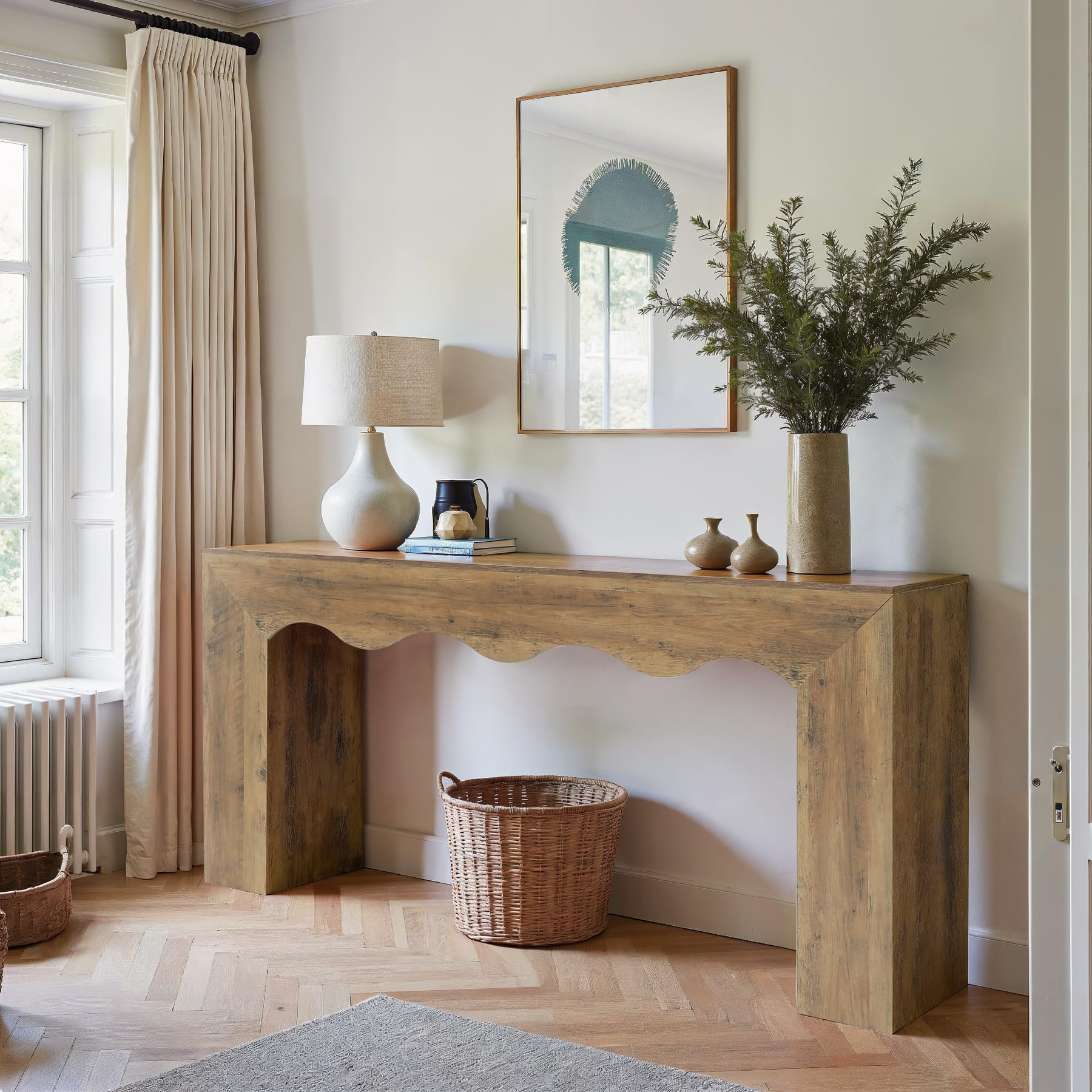 63" Wavy Console Table with Storage