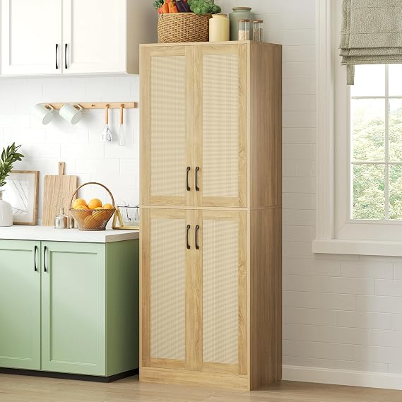 Tall Storage Cabinet with Doors and Adjustable Shelves