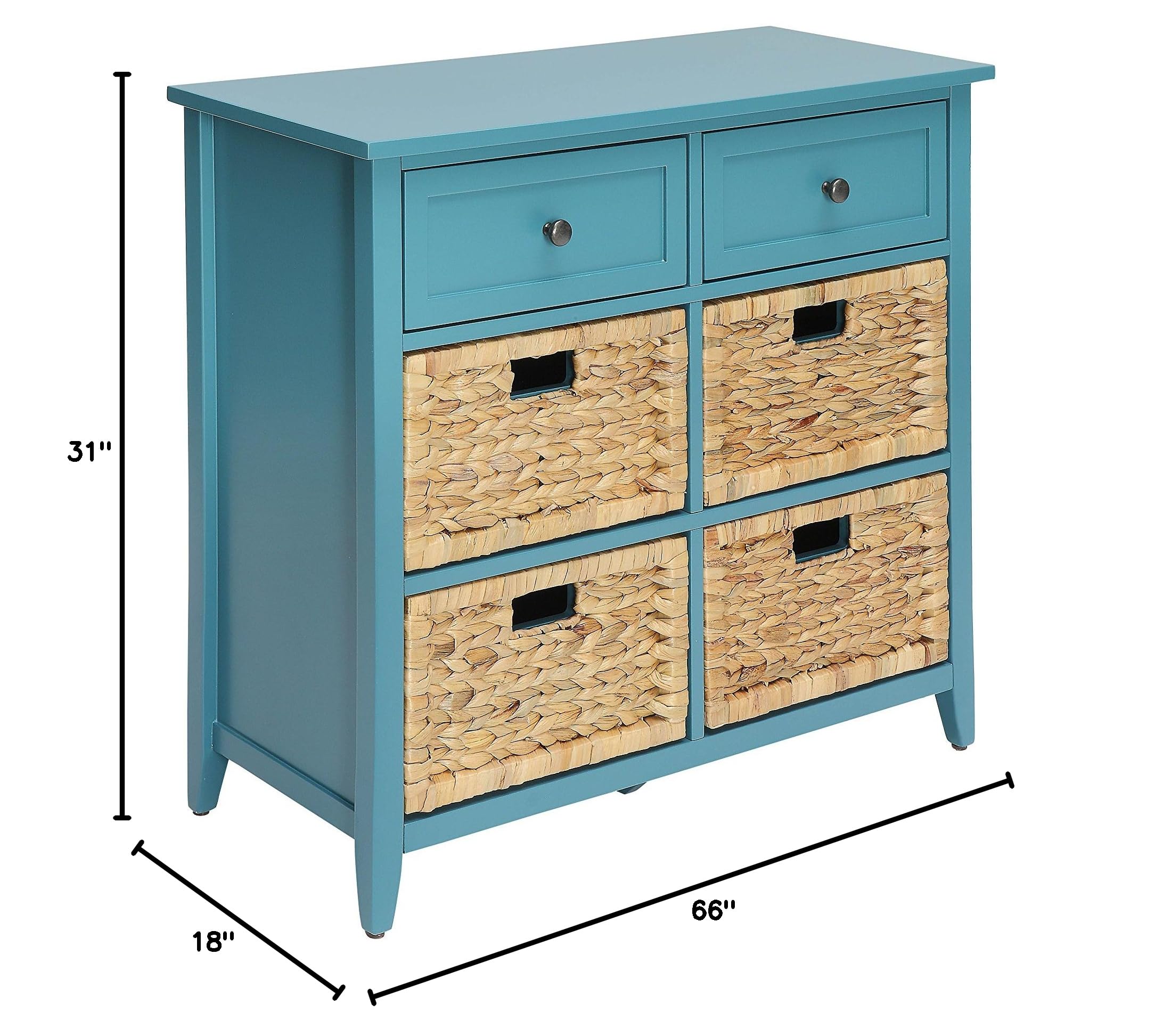 ACME Flavius 6 Drawers Accent Wood Chest in Turquoise Teal