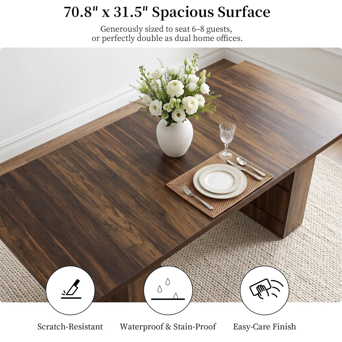 Farmhouse Dining Table with Storage