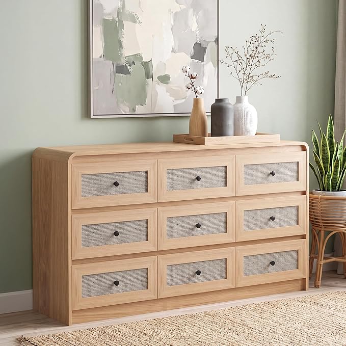 Rattan Dresser with Drawers