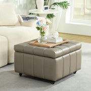 Square Storage Ottoman with Wheels