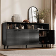 Sideboard Buffet Cabinet with Open Storage & 4 Doors