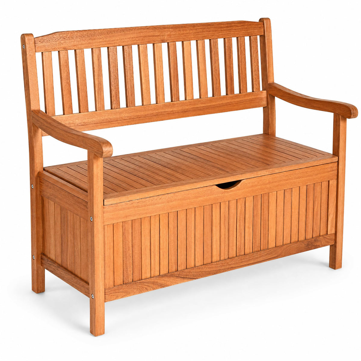 Tangkula Outdoor Wood Storage Bench Deck Box, Entryway Porch Storage Bench