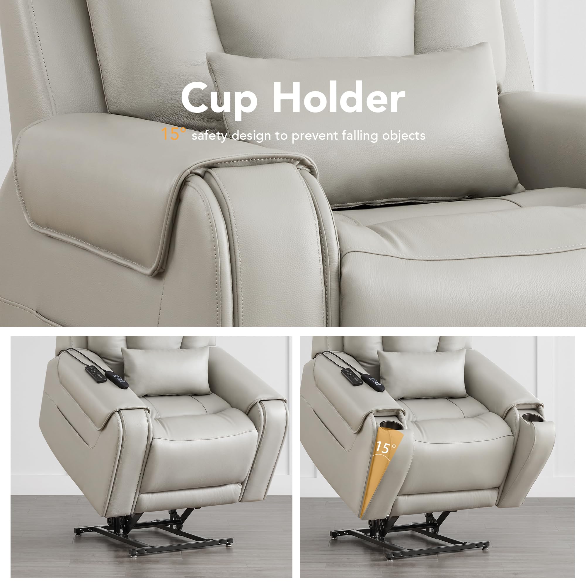 Power Lift Recliner Chair with Massage, Heat & Triple Motor