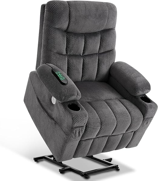 Oversized Dual Motor Power Lift Recliner Chair – 170° Lay Flat, Extended Footrest