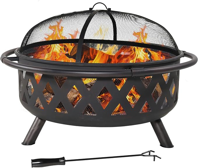 Crossweave Wood-Burning Fire Pit