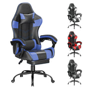 Blue Gaming Chair with Footrest