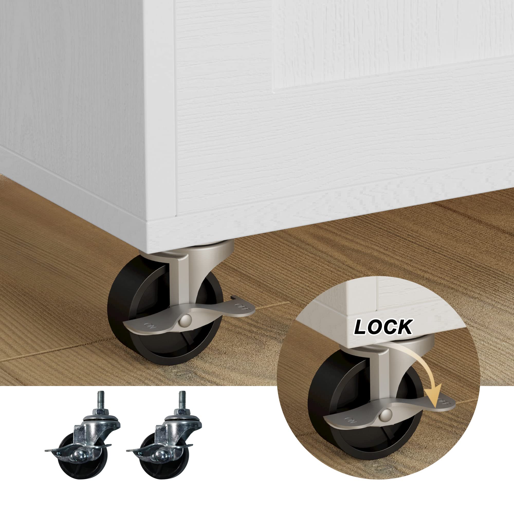 Kitchen Island with Storage & Drop Leaf on Wheels