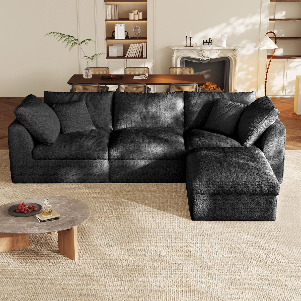 L-Shaped Modular Cloud Sofa