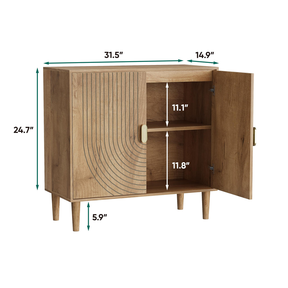 Oak Grooved Sideboard Cabinet