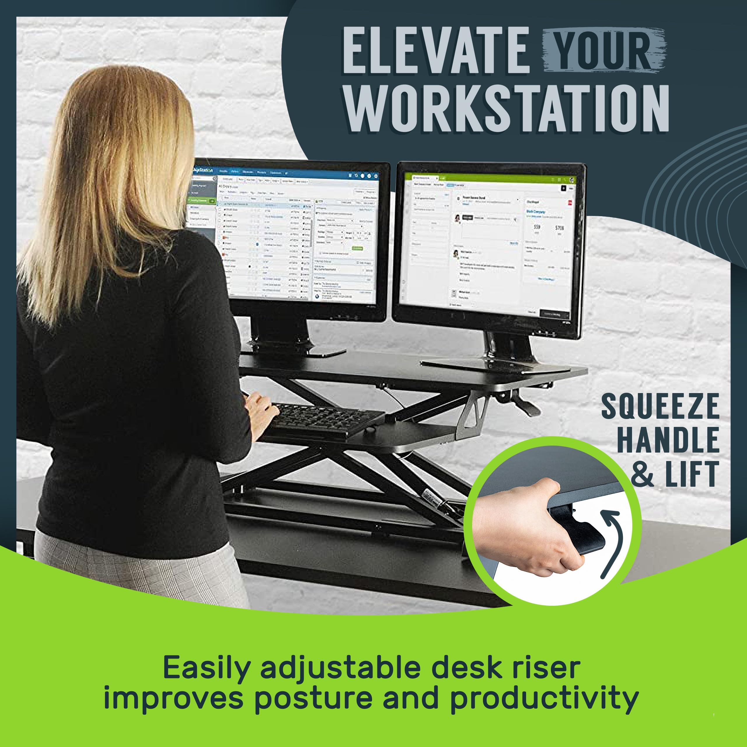 Standing Desk Converter with Keyboard Tray