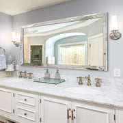 Large Rectangular Wall Mirror with Stainless Steel Frame