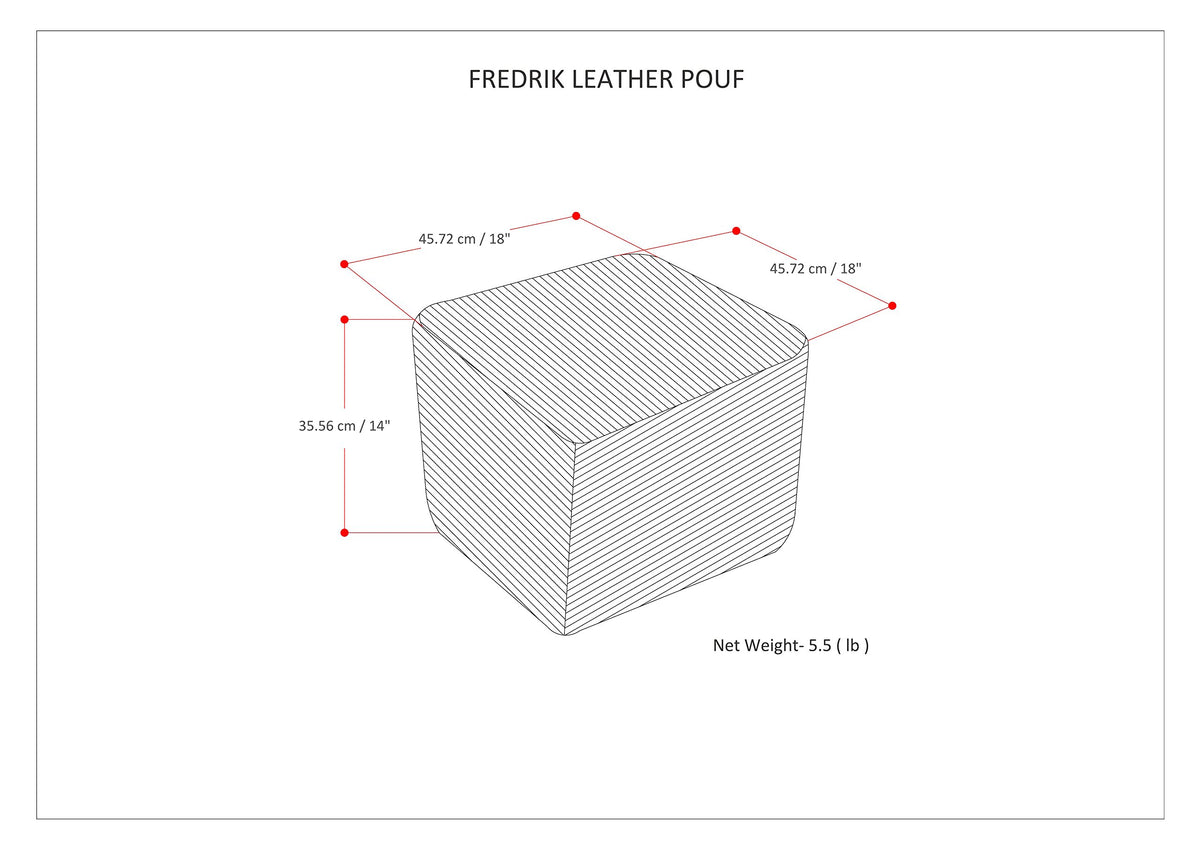 Square Leather Pouf