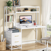 Computer Desk with Hutch and Drawers