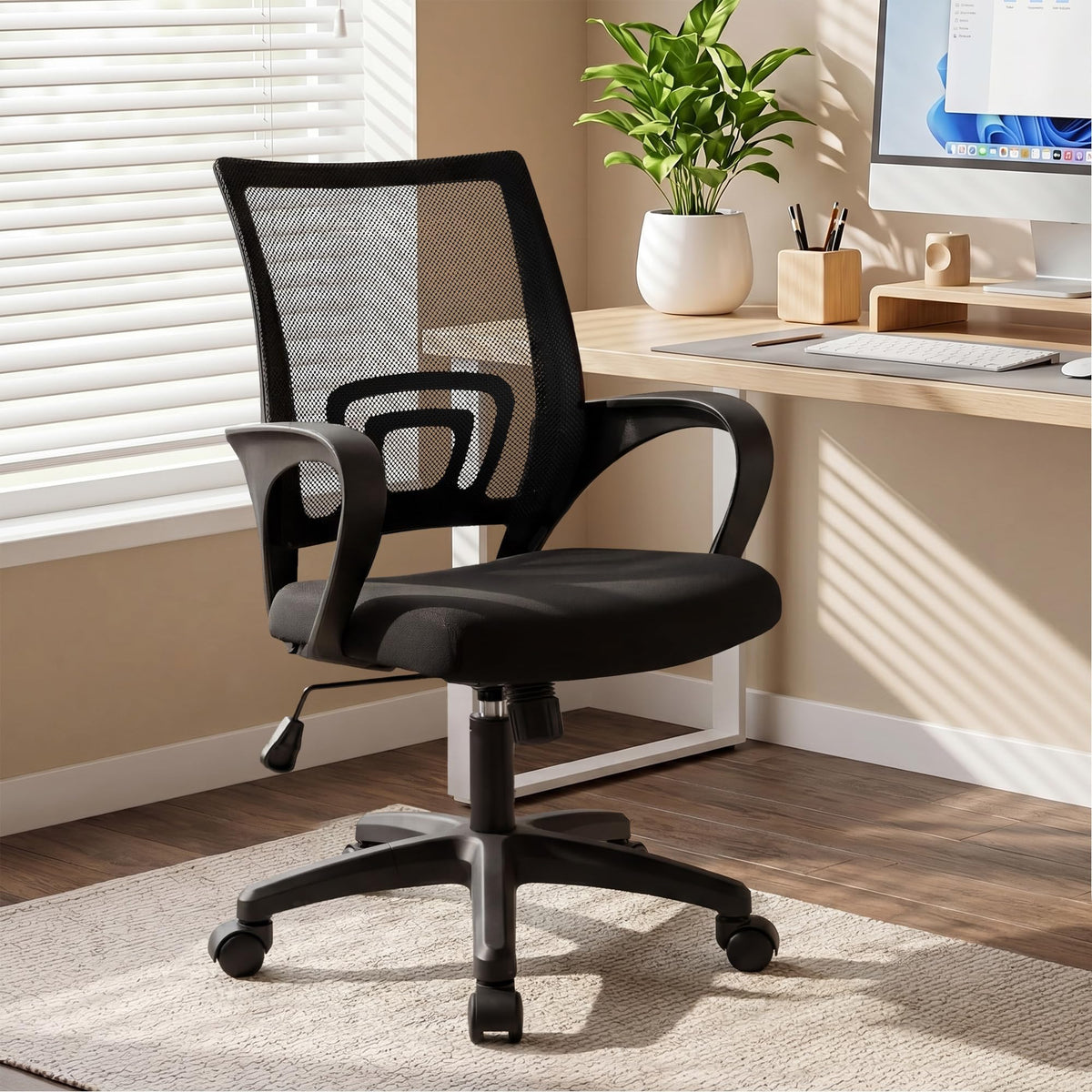 NEO CHAIR Office Computer Chair Gaming Mid-Back Mesh Desk Chair, Black