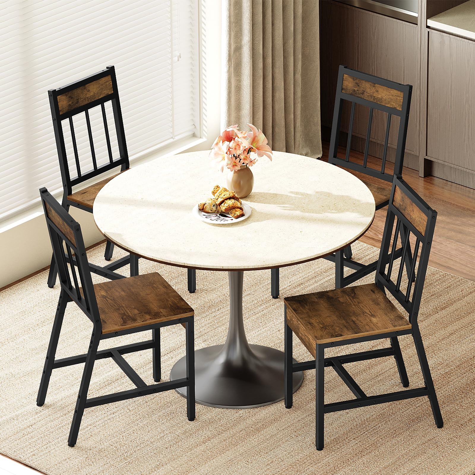 Industrial Dining Chairs Set of 4