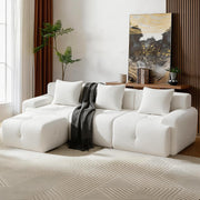 L-Shaped Modular Sectional Sofa with Ottoman