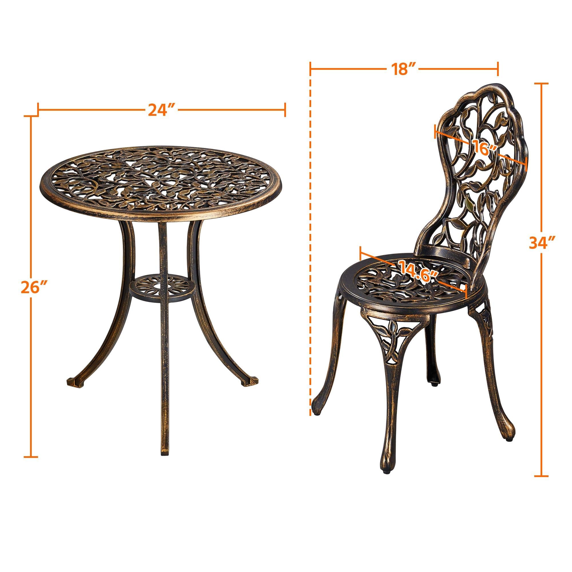 3-Piece Outdoor Bistro Set