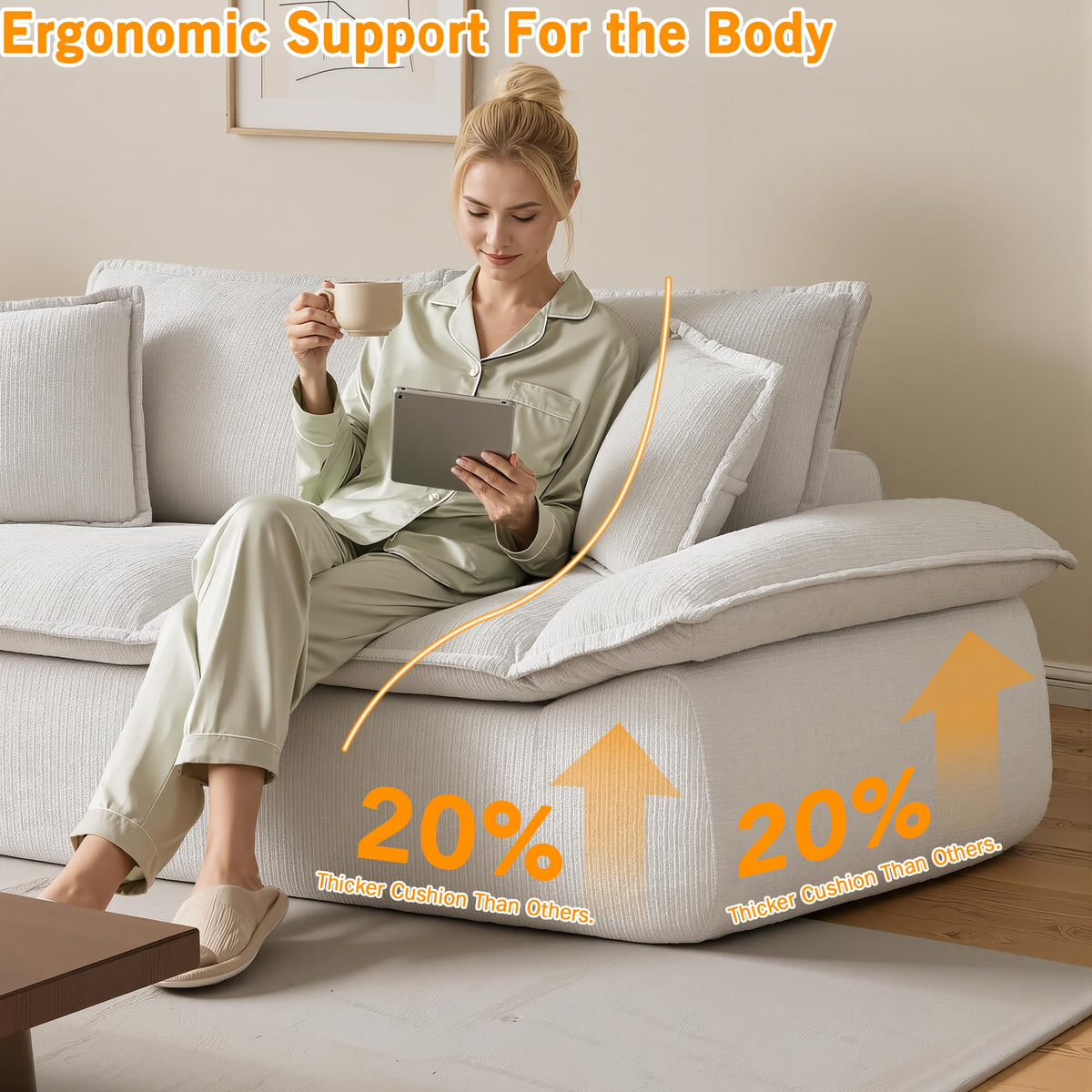 Chenille Boneless Loveseat