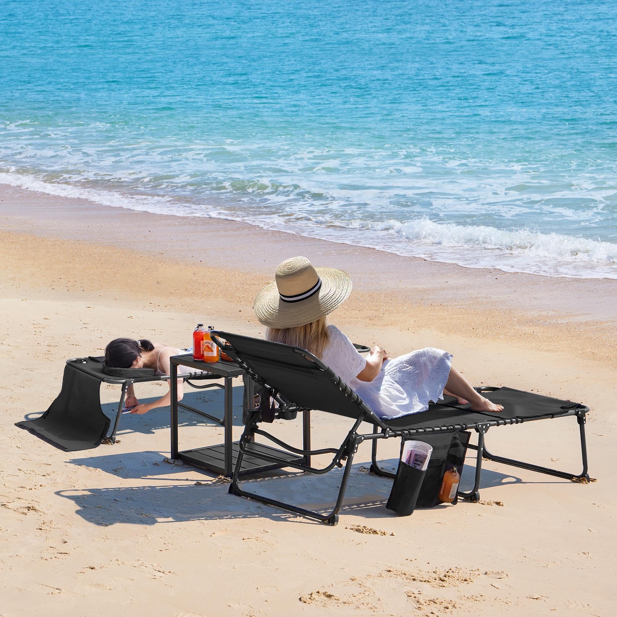 5-Position Folding Tanning Lounge Chair