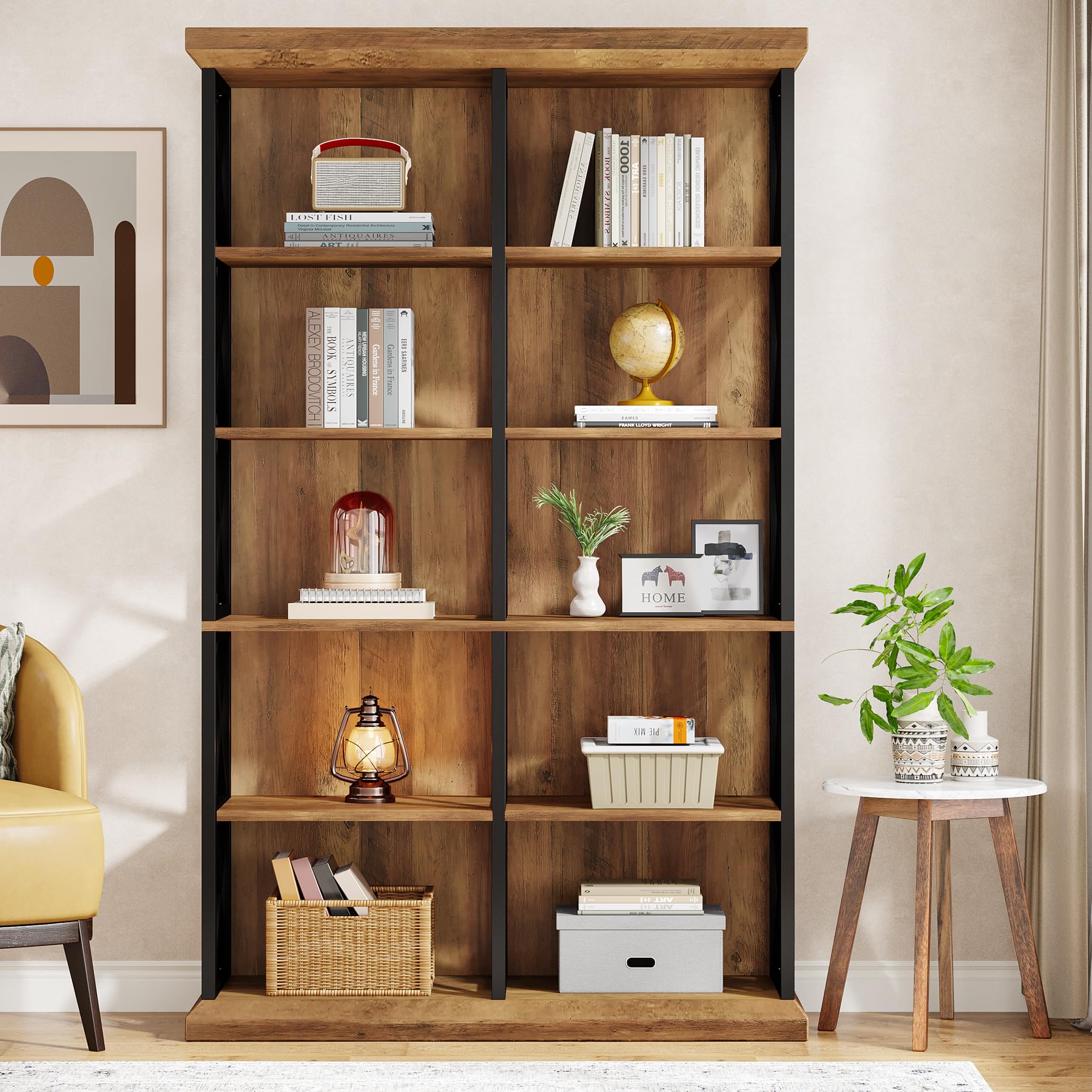 6-Tier Double Wide Industrial Bookshelf, 75"H