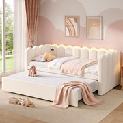 Twin Velvet Daybed with Pop-Up Trundle
