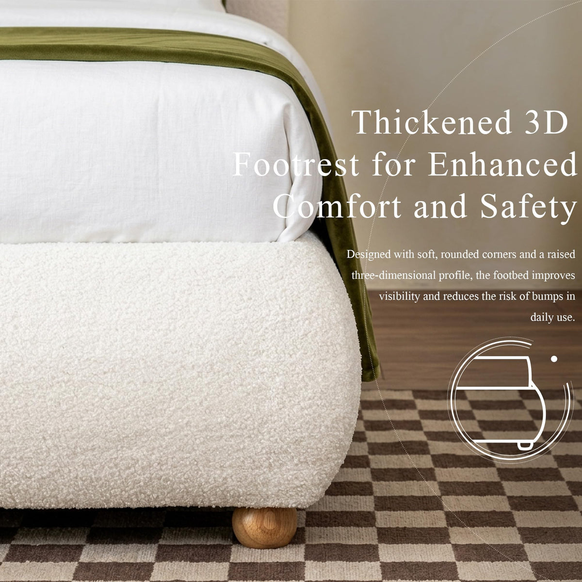 Full Boucle Bed Frame